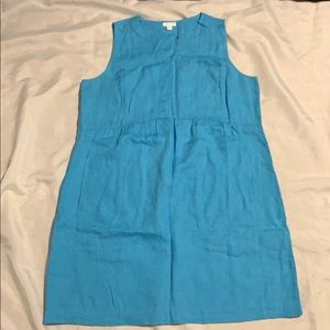 J. Jill Linen Blue Dress Sz L Petite